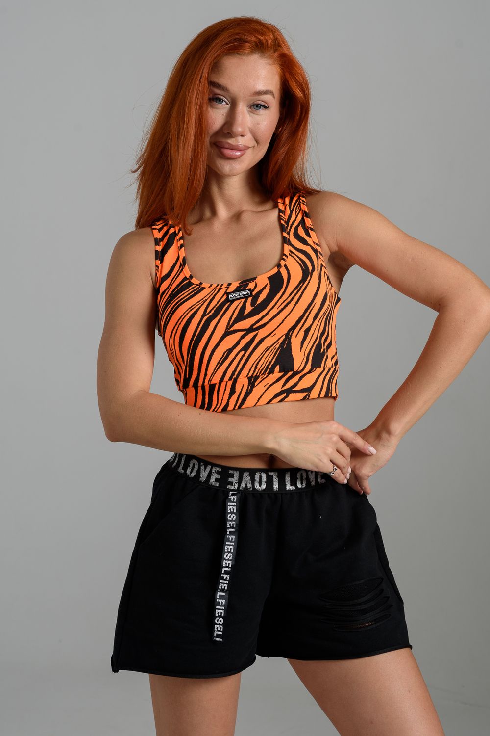 7460 топ женский - оранжевый неон