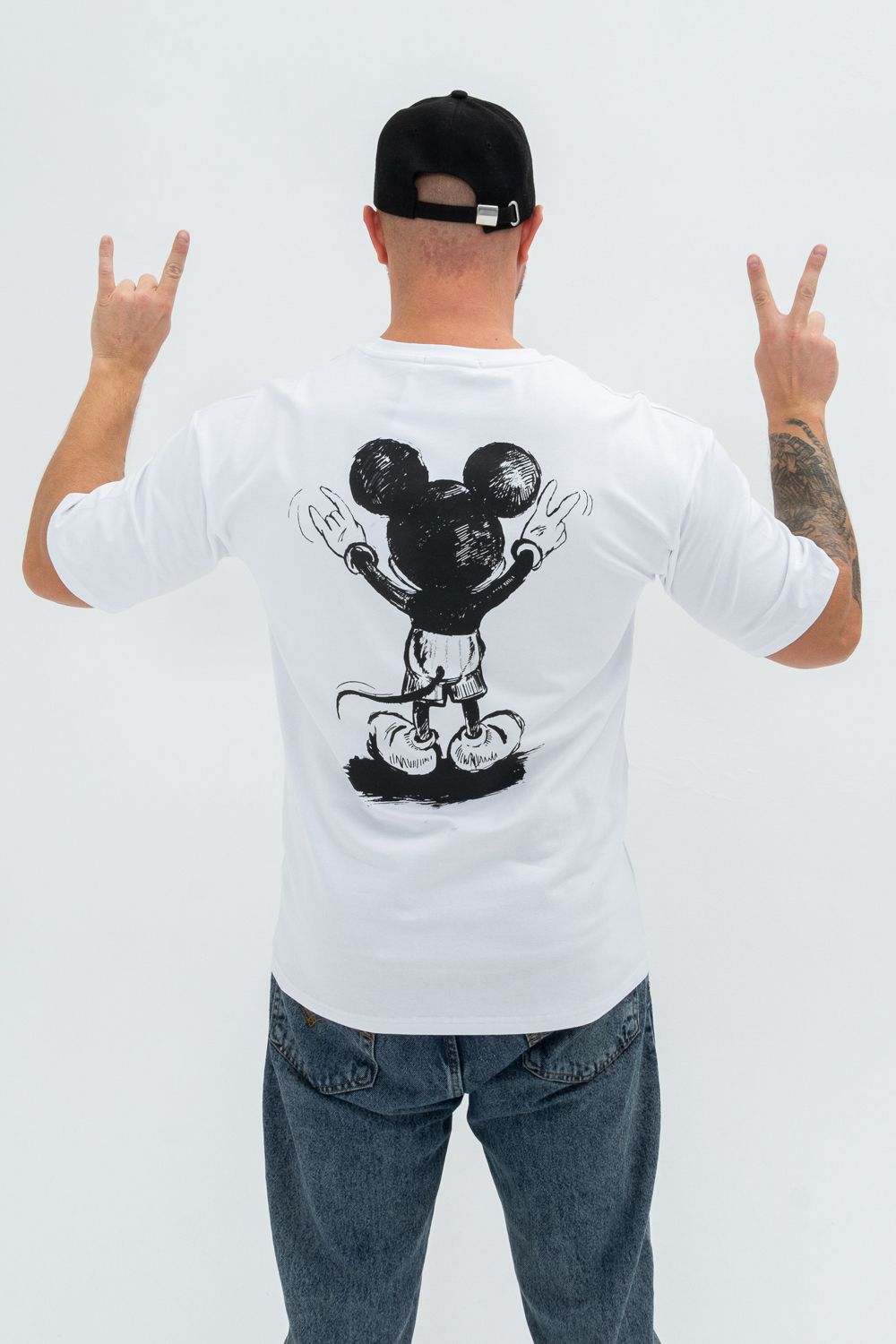 Футболка мужская 8507/1 оверсайз - белый+счастье