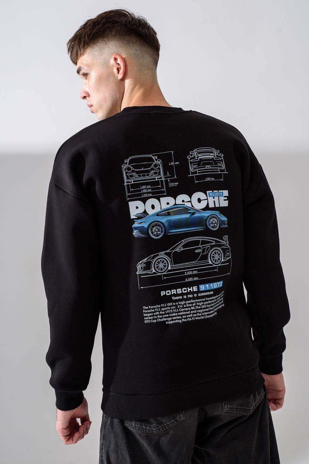 8559 свитшот мужской - черный+порш