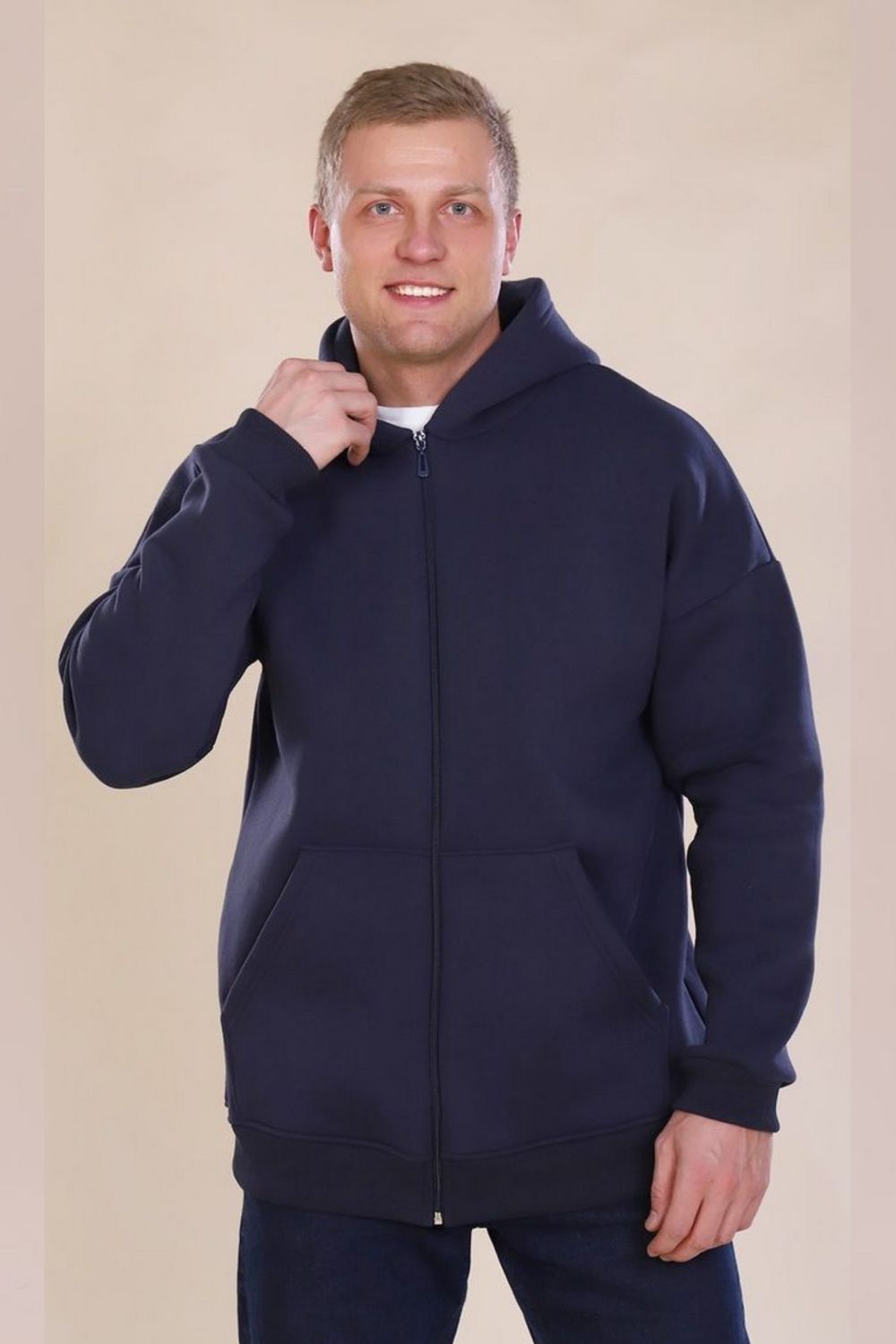 Толстовка 889 с начёсом Zipper - серый