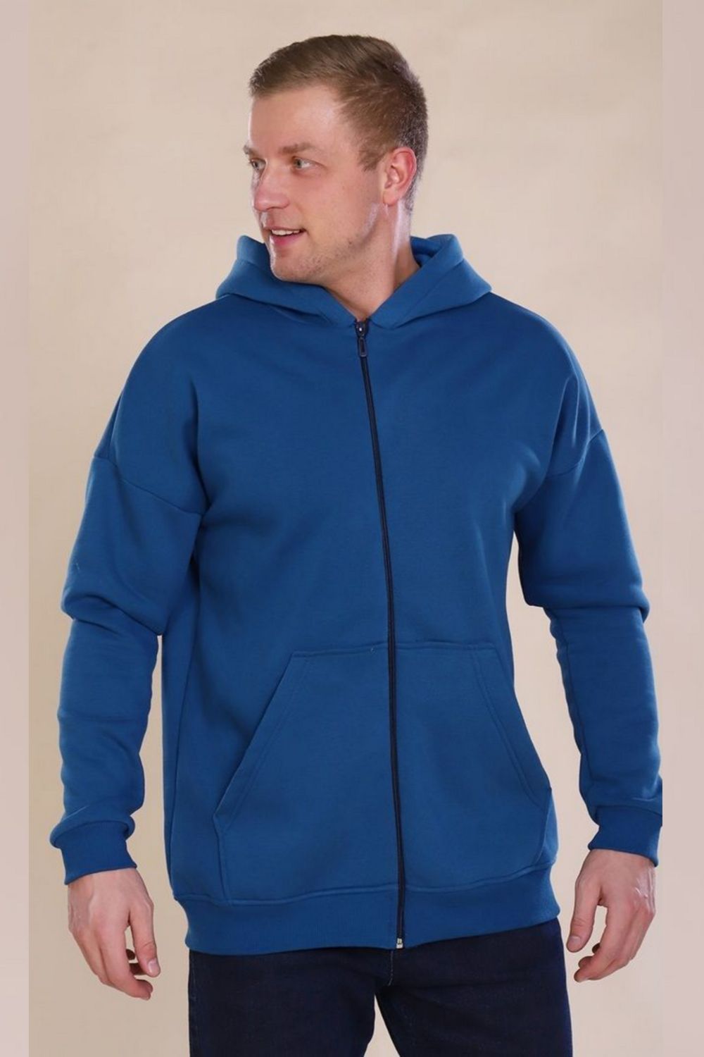 Толстовка 889 с начёсом Zipper - индиго