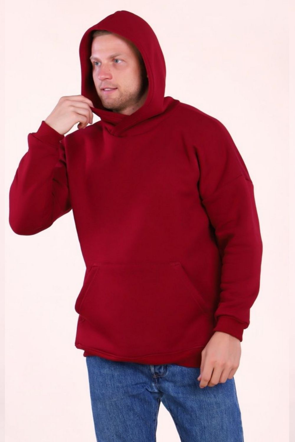 898 Худи с начесом Rocky - бордовый