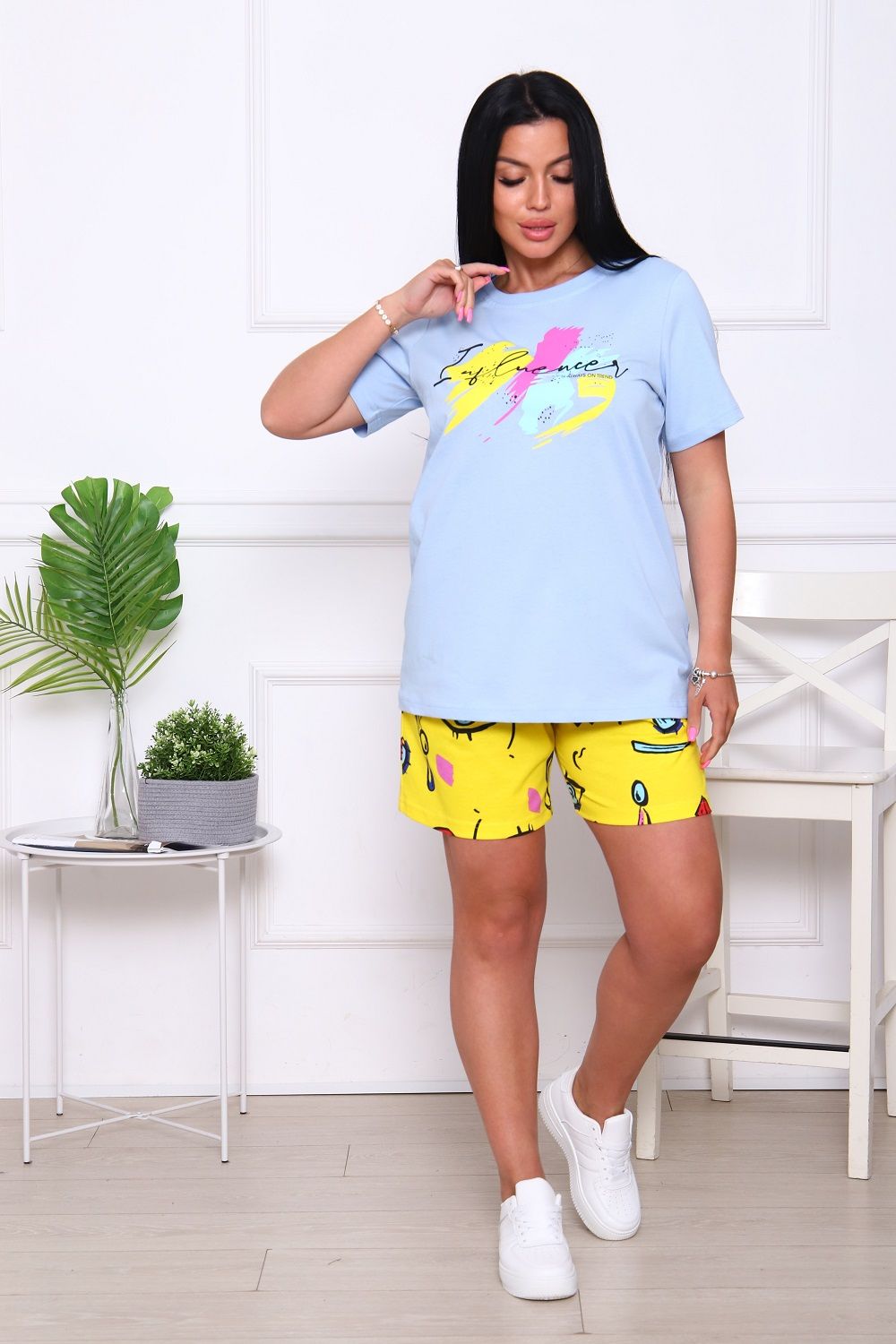 Костюм 1076 - голубой/желтый