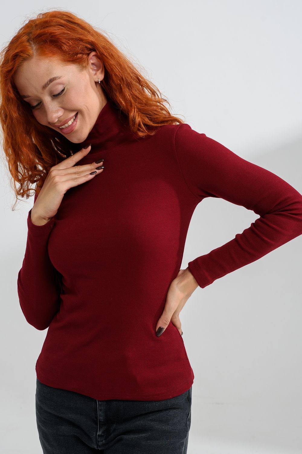 14439/6 Водолазка женская - бордовый