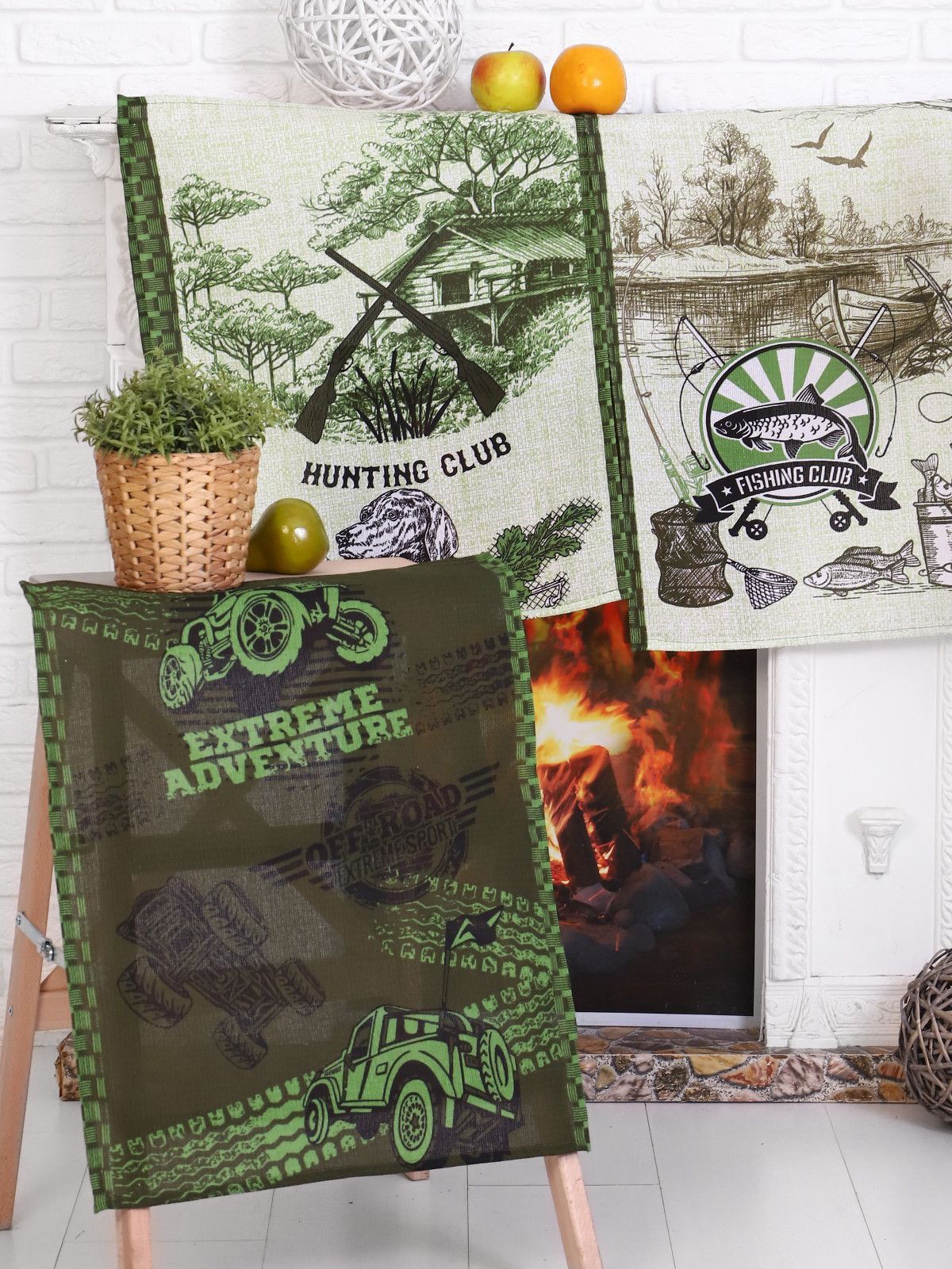 Полотенце вафельное "Охота" р.45*60