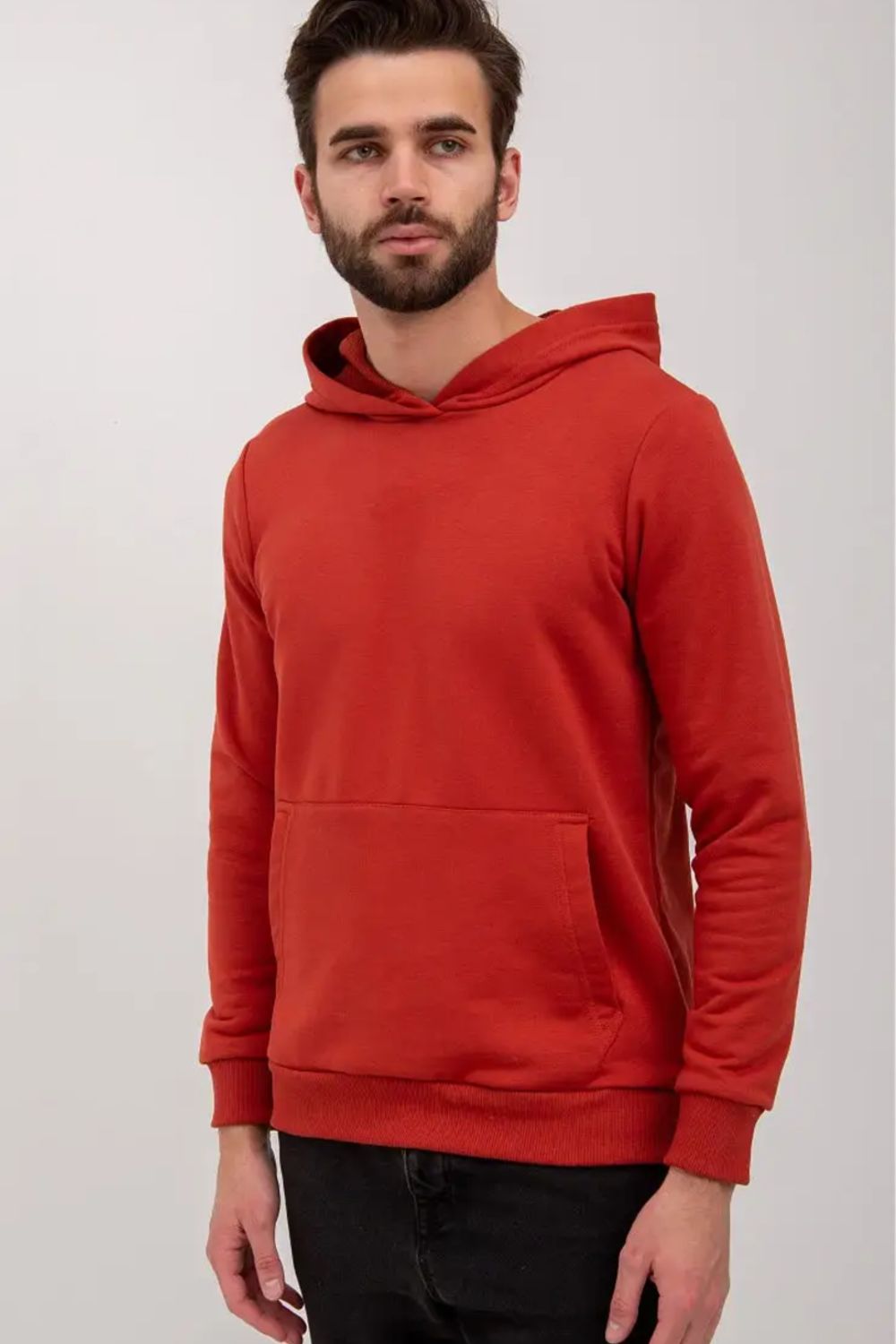 Худи мужское футер петля, Арт. 1037 - оранжевый