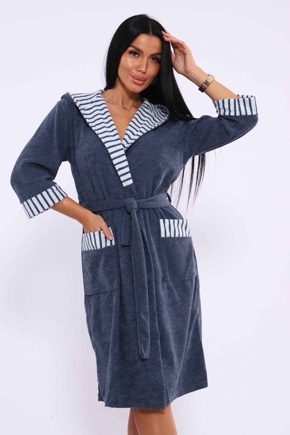 Халат 208 синий - синий