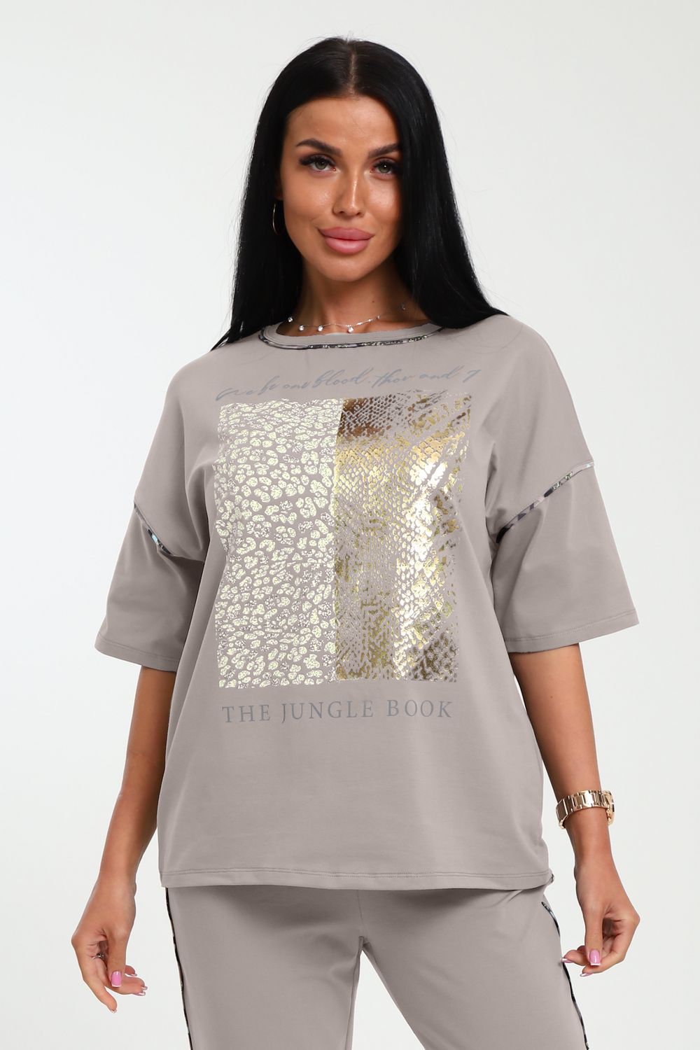 Футболка женская 238 - бежевый темный