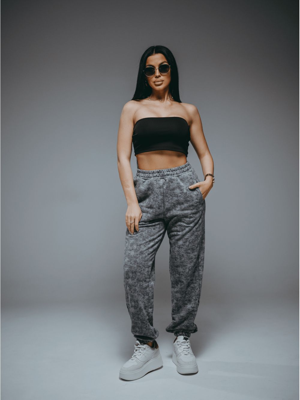 Стиль брюки женские (светло-серый варенка)