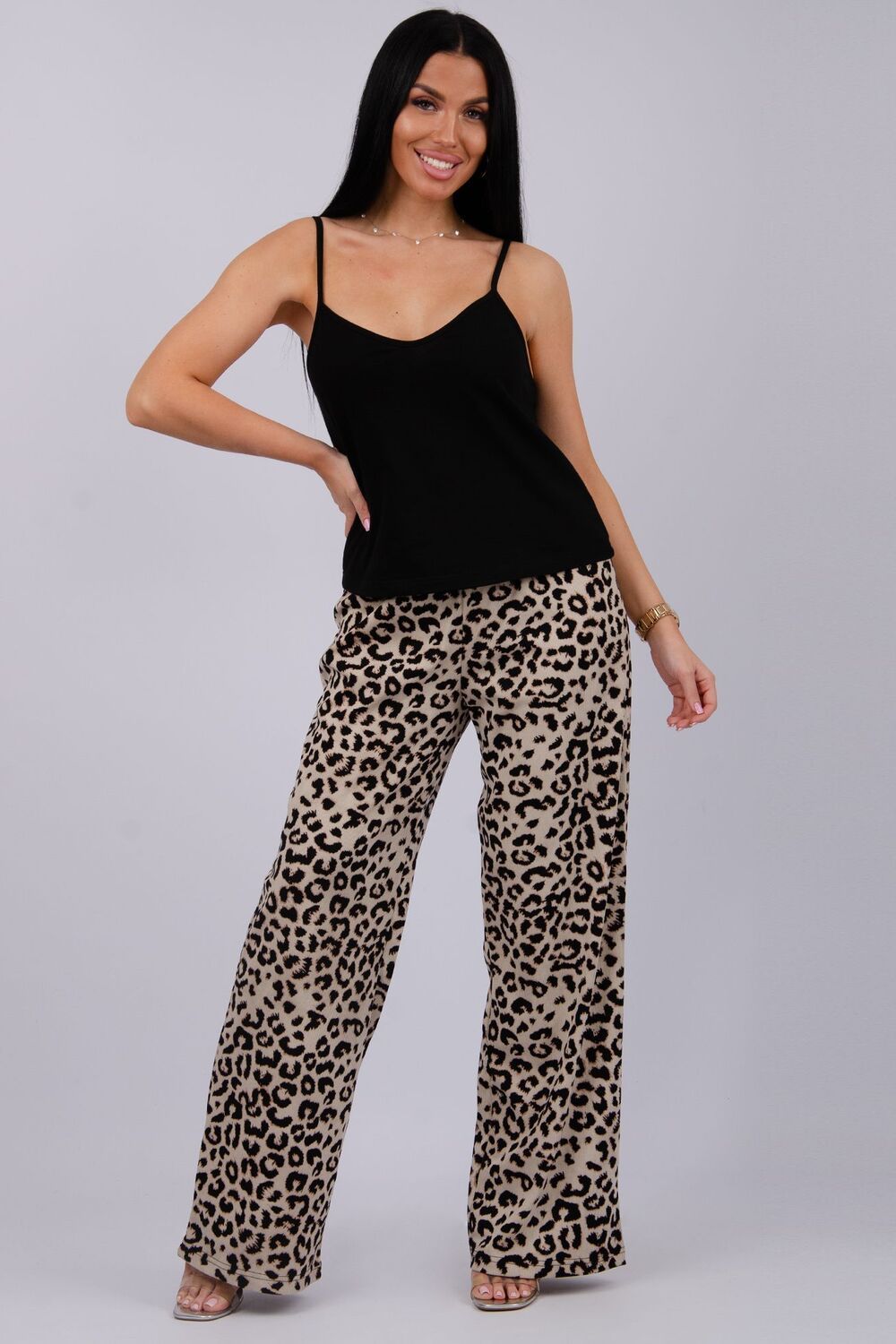 Костюм Кокетка 2 - черный/леопард на бежевом Костюм Кокетка 2 - черный/леопард на бежевом