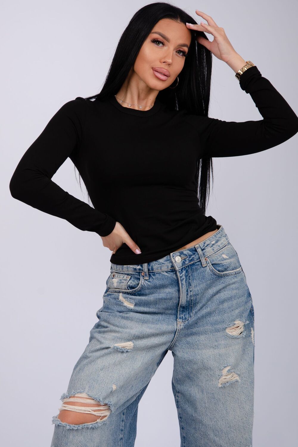 Лонгслив Кортни - черный