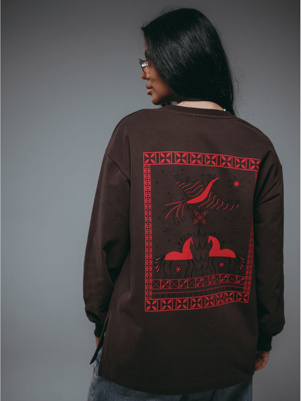 Русь свитшот женский (шоколад)