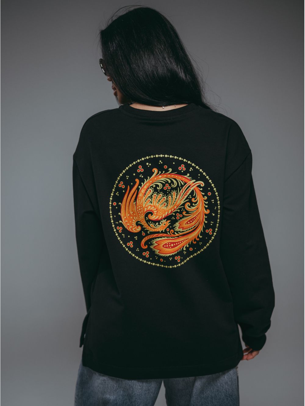 Русь свитшот женский (черный)