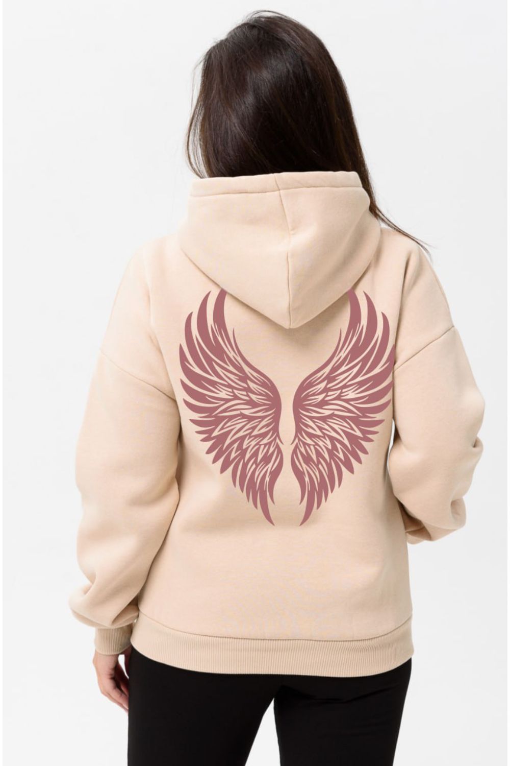 8578 толстовка женская оверсайз - бежевый+ангел
