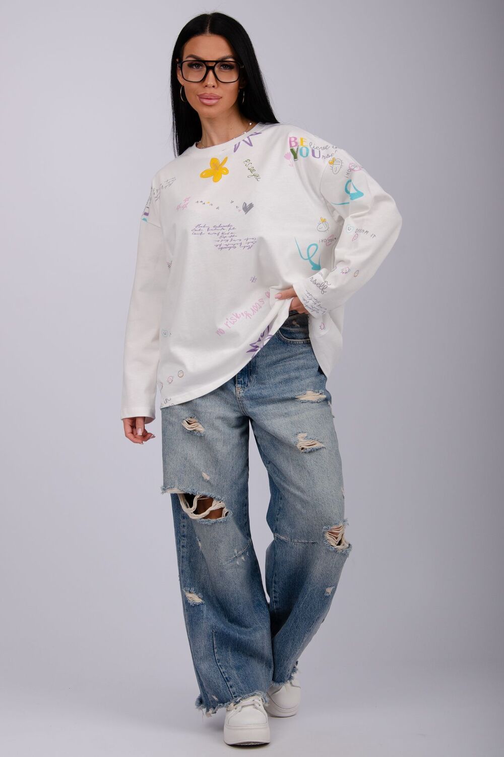 Лонгслив Свобода - молоко