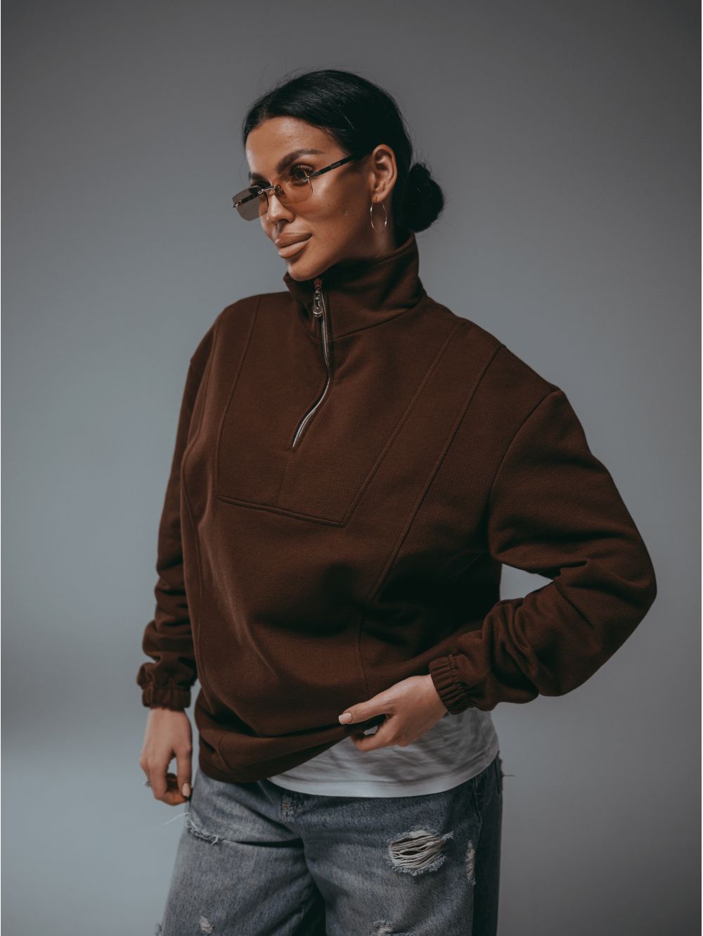 Брамея свитшот женский (коричневый)