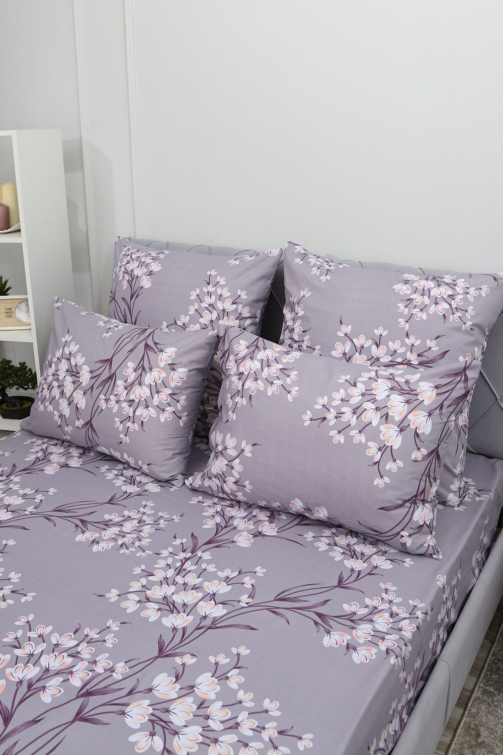 Наволочка поплин Виола - серый