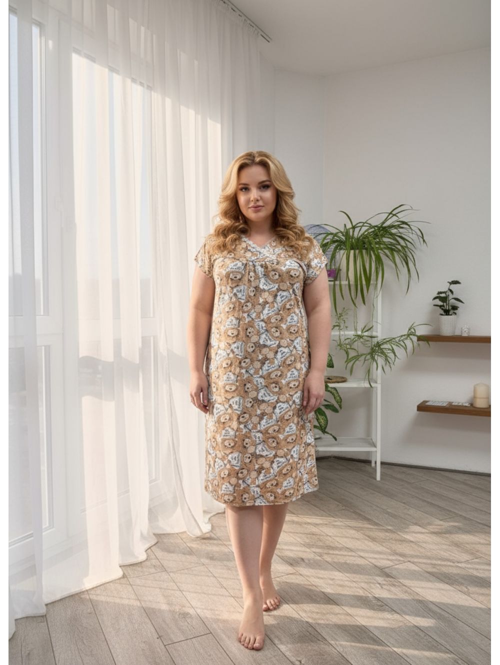 Пышечка сорочка ночная (коричневый)