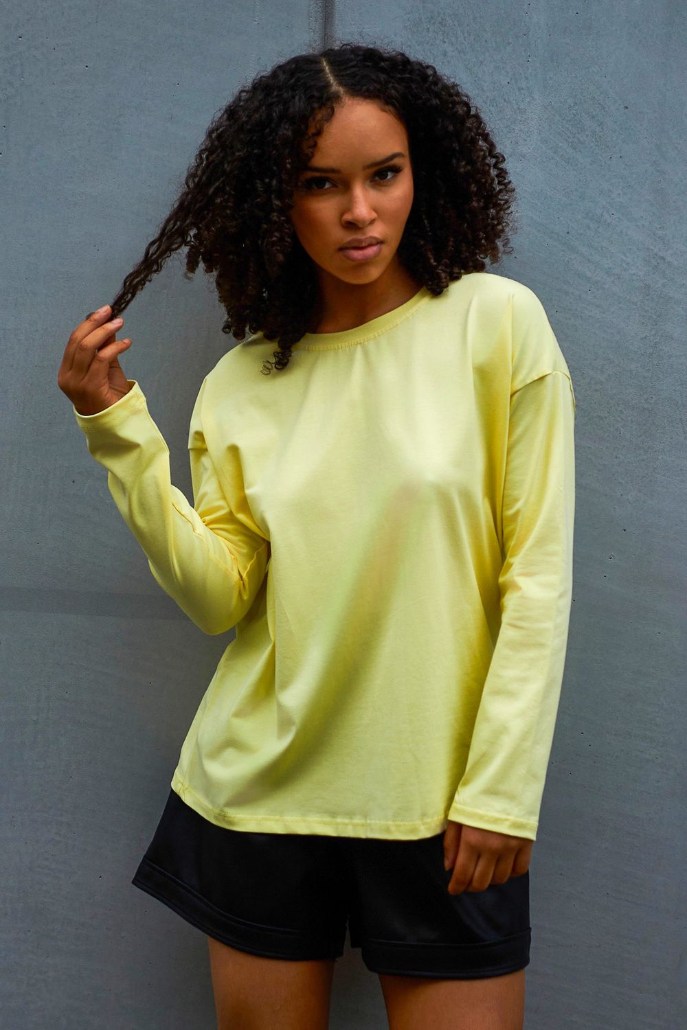 Лонгслив Лонг-оверсайз - желтый
