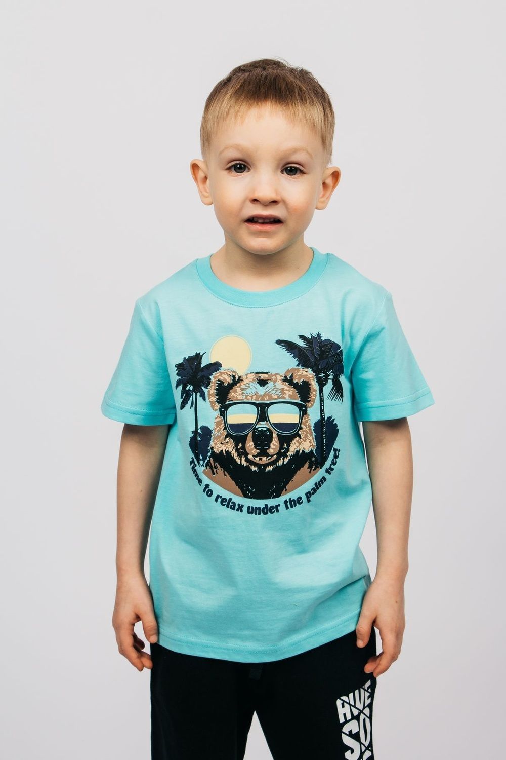 Футболка для мальчика 52358 детская - яр.бирюзовый