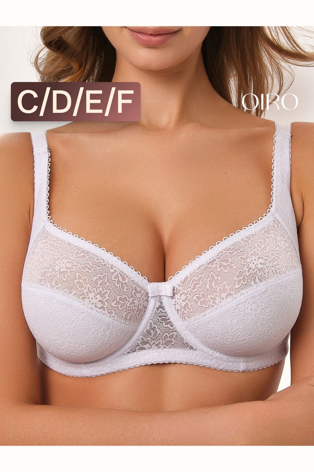 Бюстгальтер кружевной OIRO Agata 2821 - белый