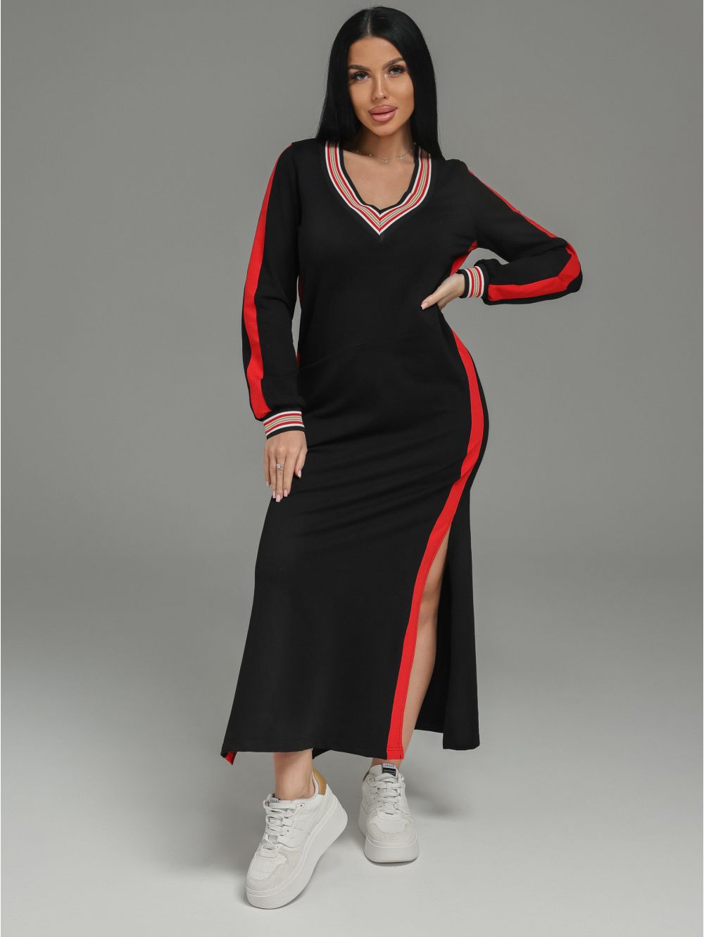 Дебора платье женское (черно-красный)