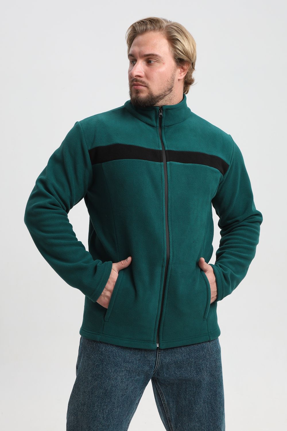 23 Кофта с молнией - изумрудный