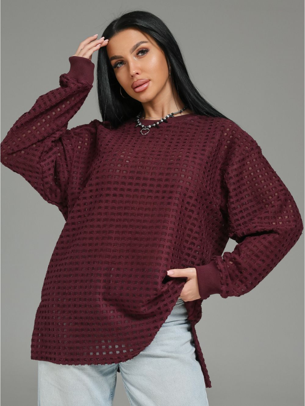 Фрэнсис свитшот женский (бордо)