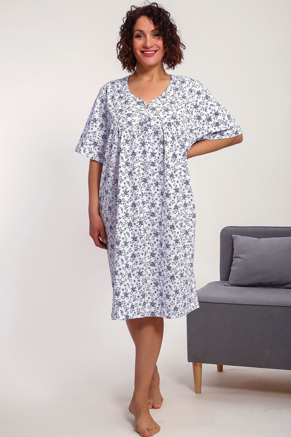 Сорочка 88126 - голубые цветы