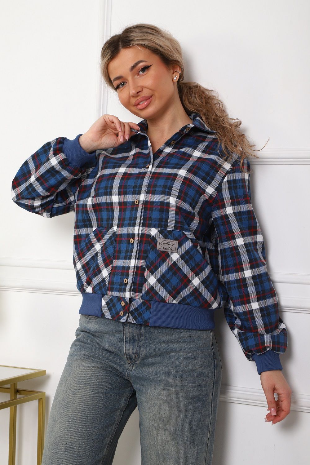 1109 Рубашка женская - синий