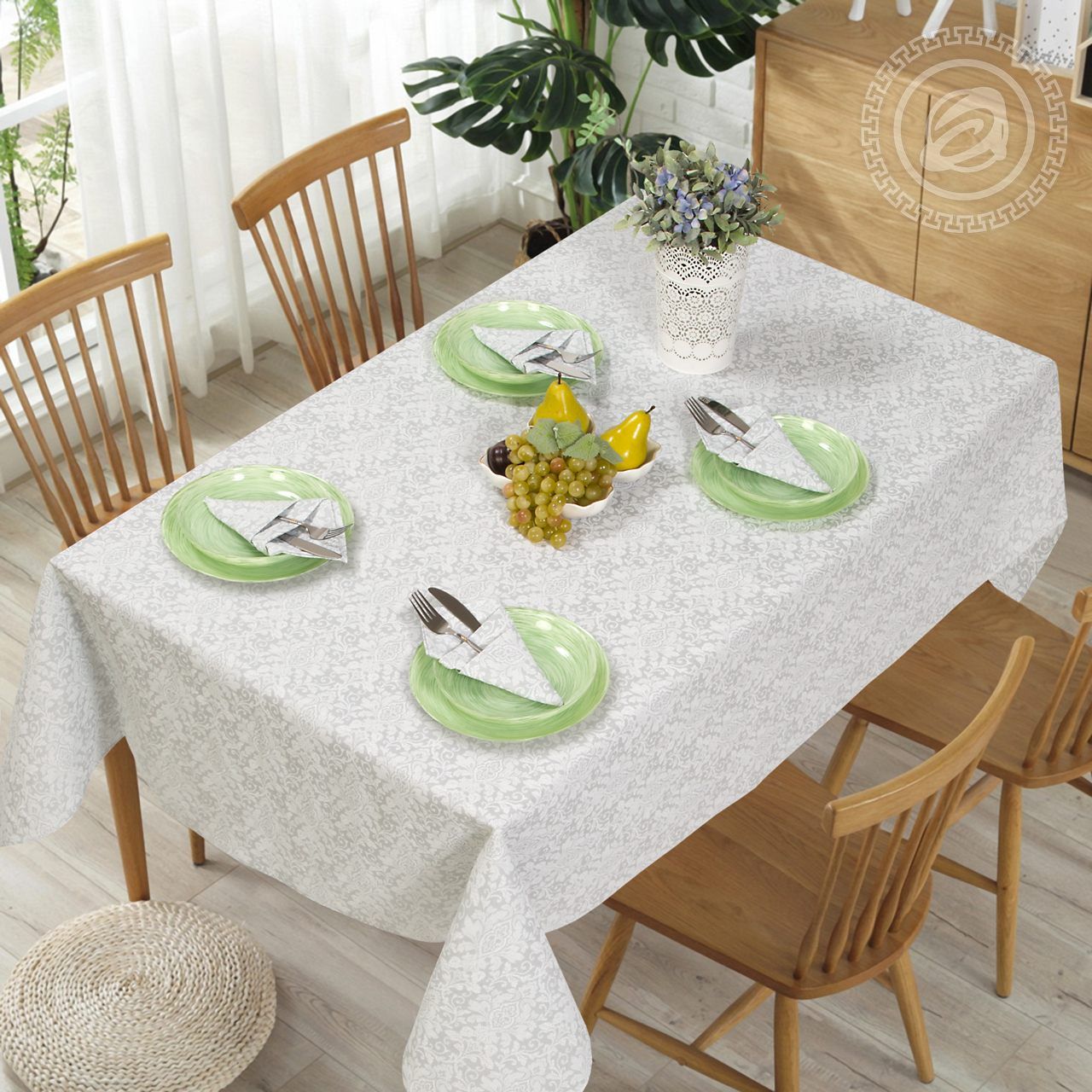 Набор столового белья Вензель серый СБ.135.220
