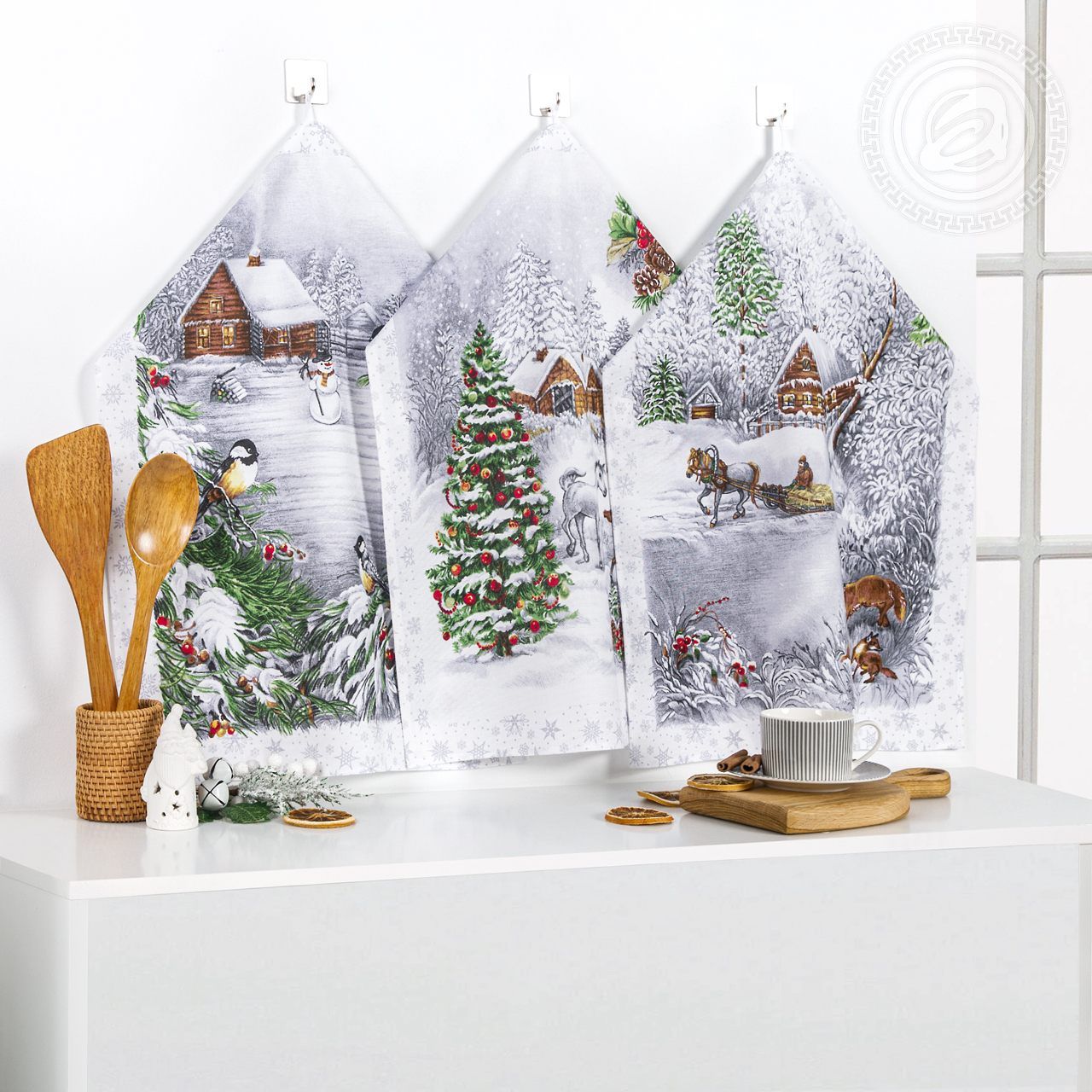 Набор полотенец из рогожки Студеная пора 2Н_ПКР.45.60