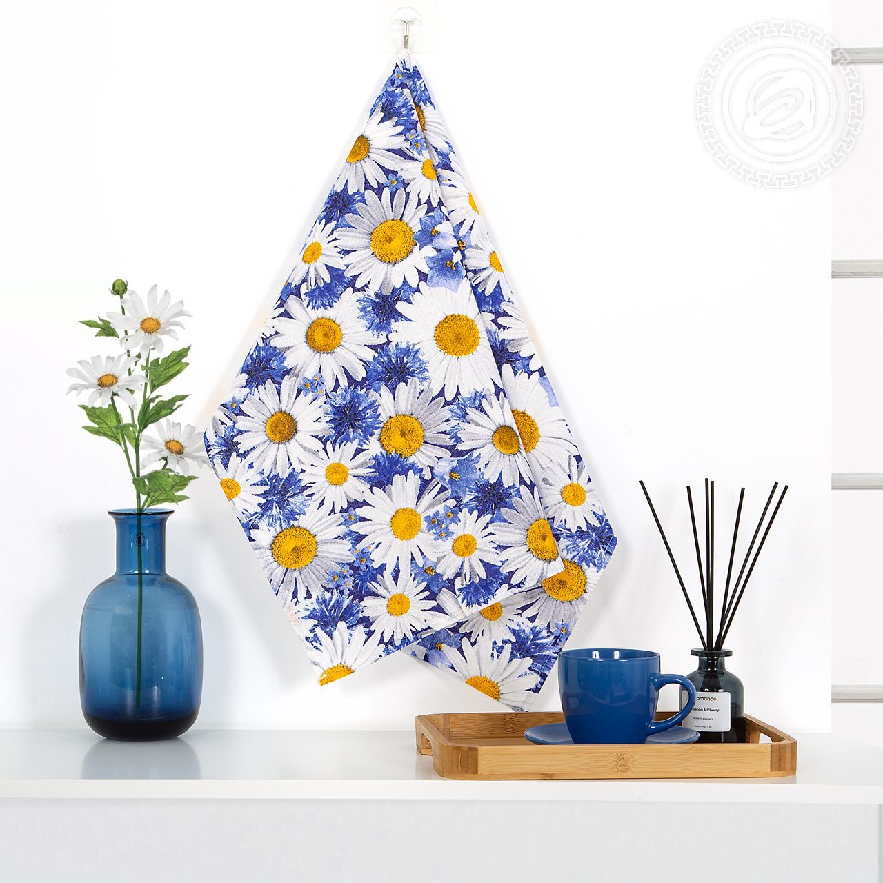 Полотенце кухонное из рогожки Летний букет пкр.50.70