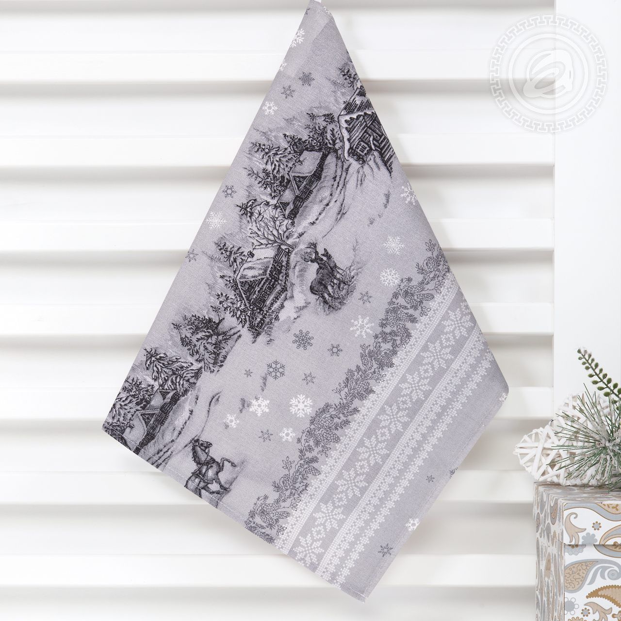 Полотенце кухонное из рогожки Сочельник скатерть пкр.50.70