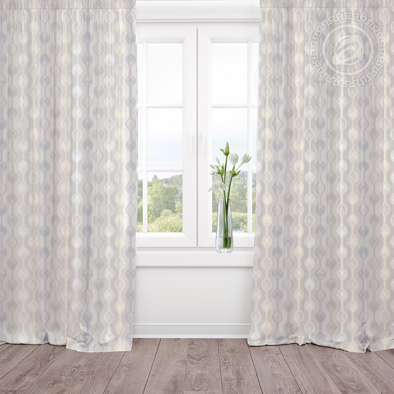 Шторы для гостиной с подхватом Эстетик Ш.145.260