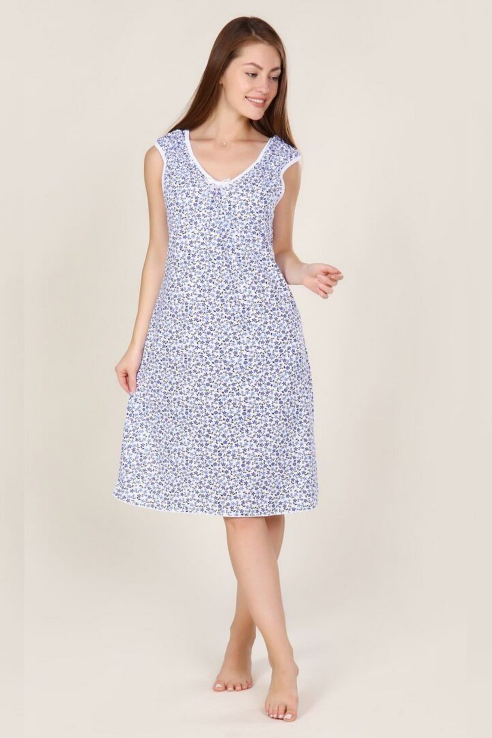 71 Ночная сорочка - голубые цветы