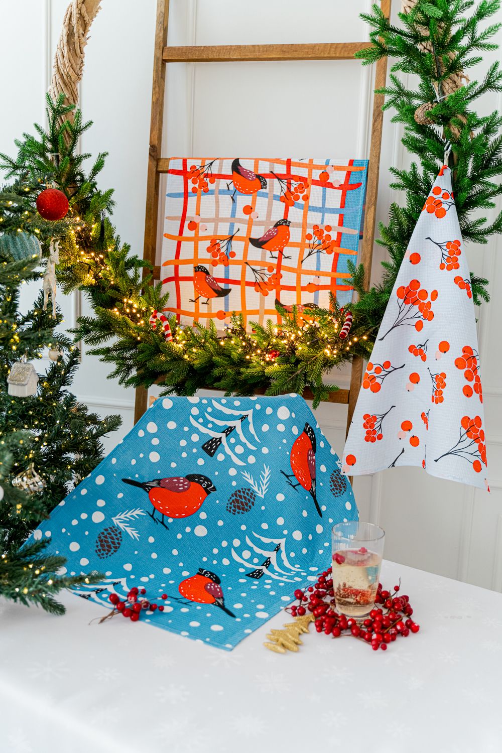 Полотенце кухонное Ягодный сорбет - голубой