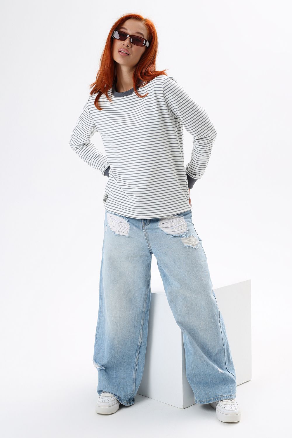 Лера лонгслив женский - серый