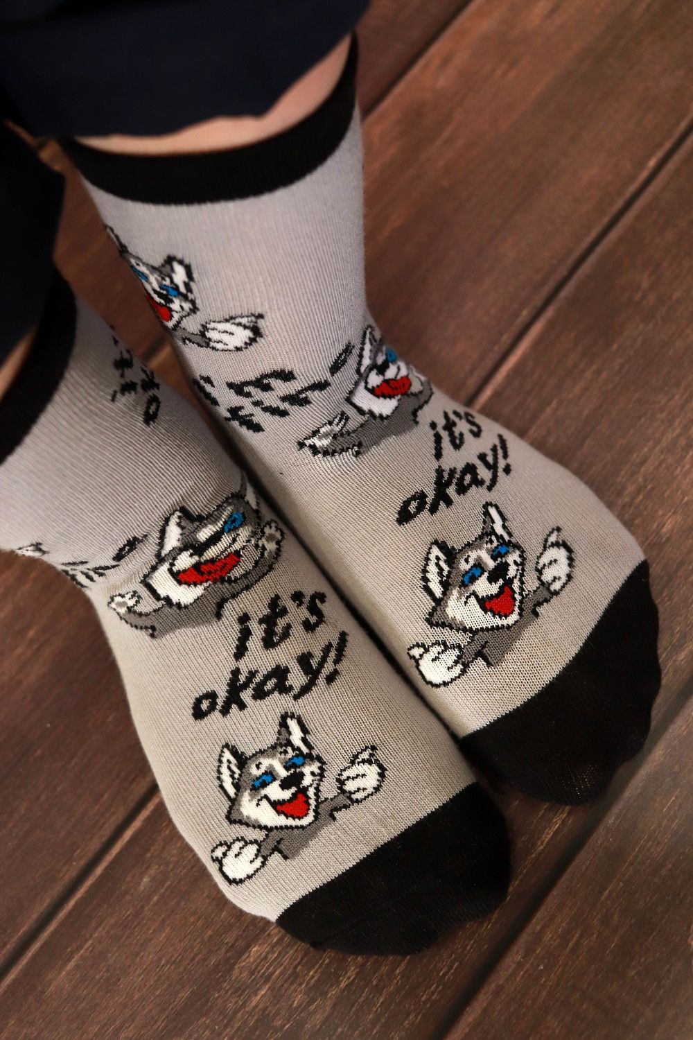 Носки детские Хаски (набор 3 пары) - серый, джинс