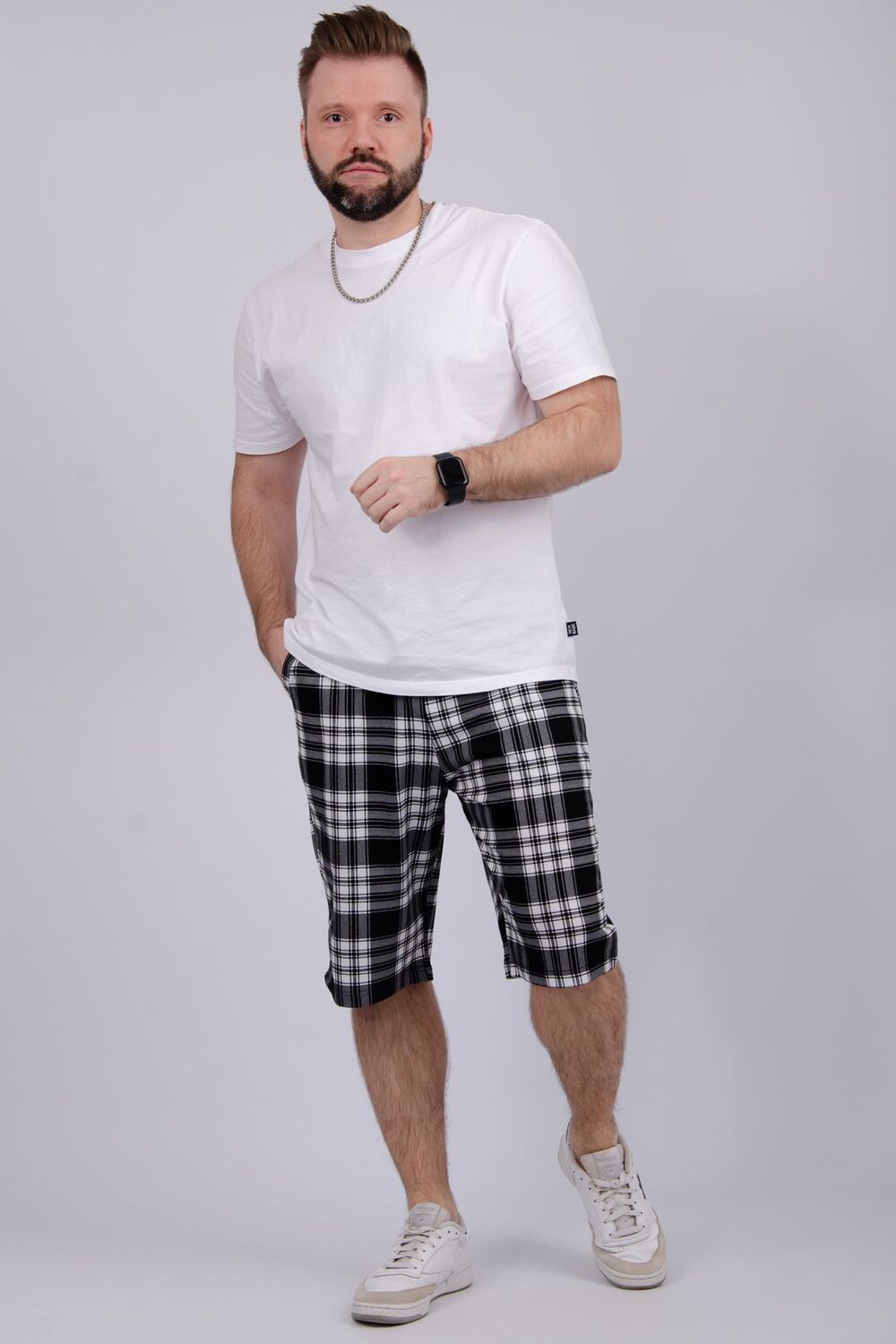 Шорты Прадо - бело-черная клетка