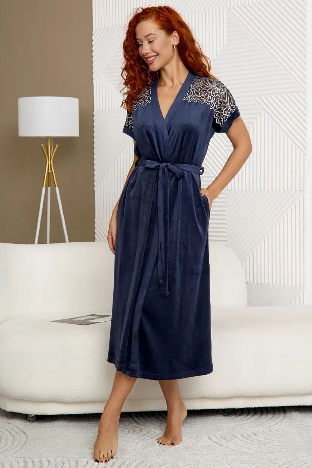 Халат Кортни - темно-синий