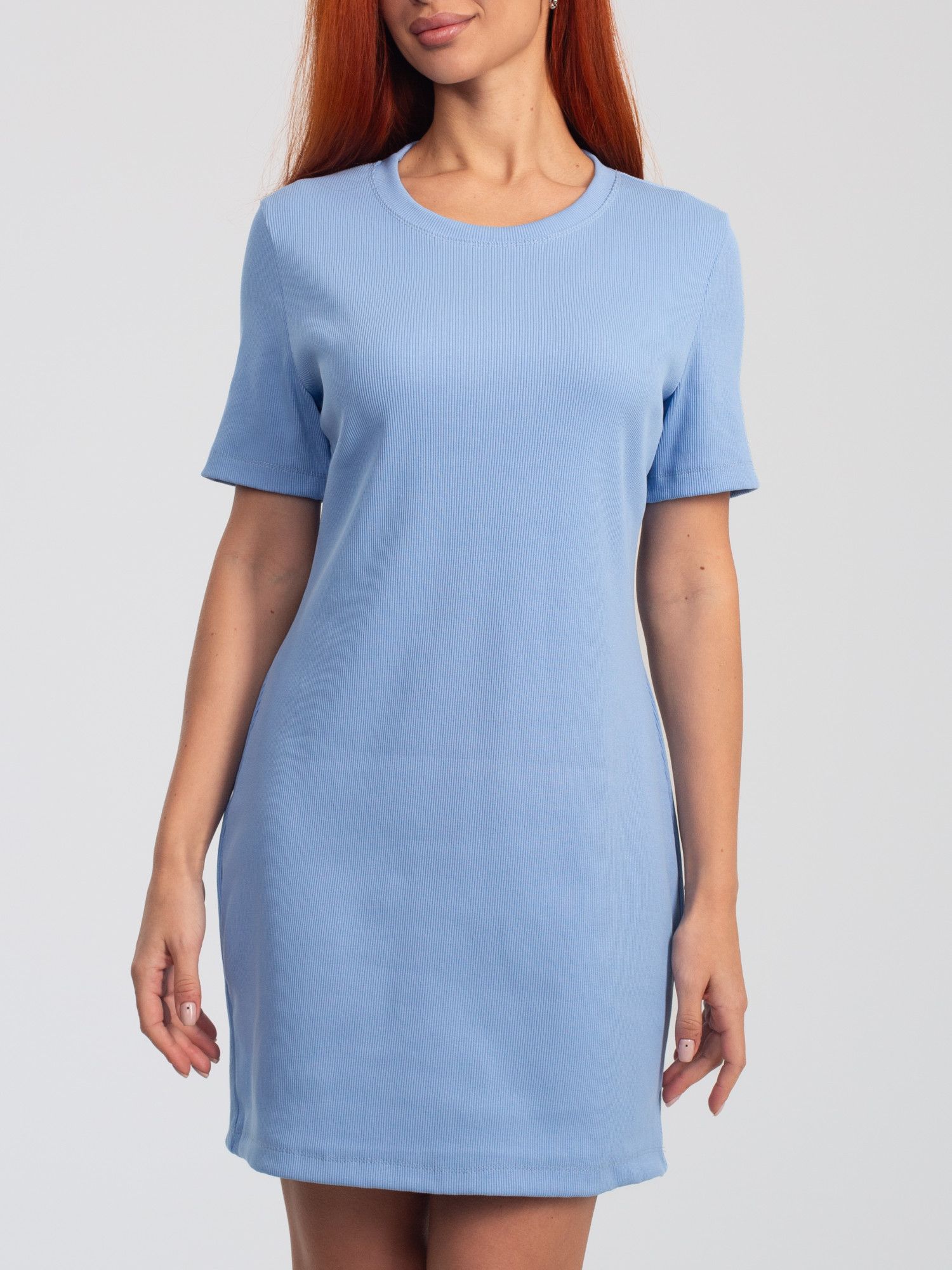 Платье женское кашкорсе "ДОРА2" НЕБЕСНЫЙ