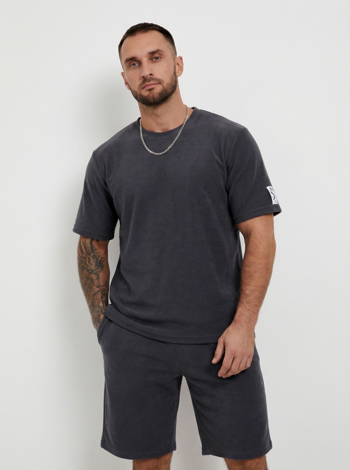 Костюм мужской махра "АНТОНИО" ГРАФИТ