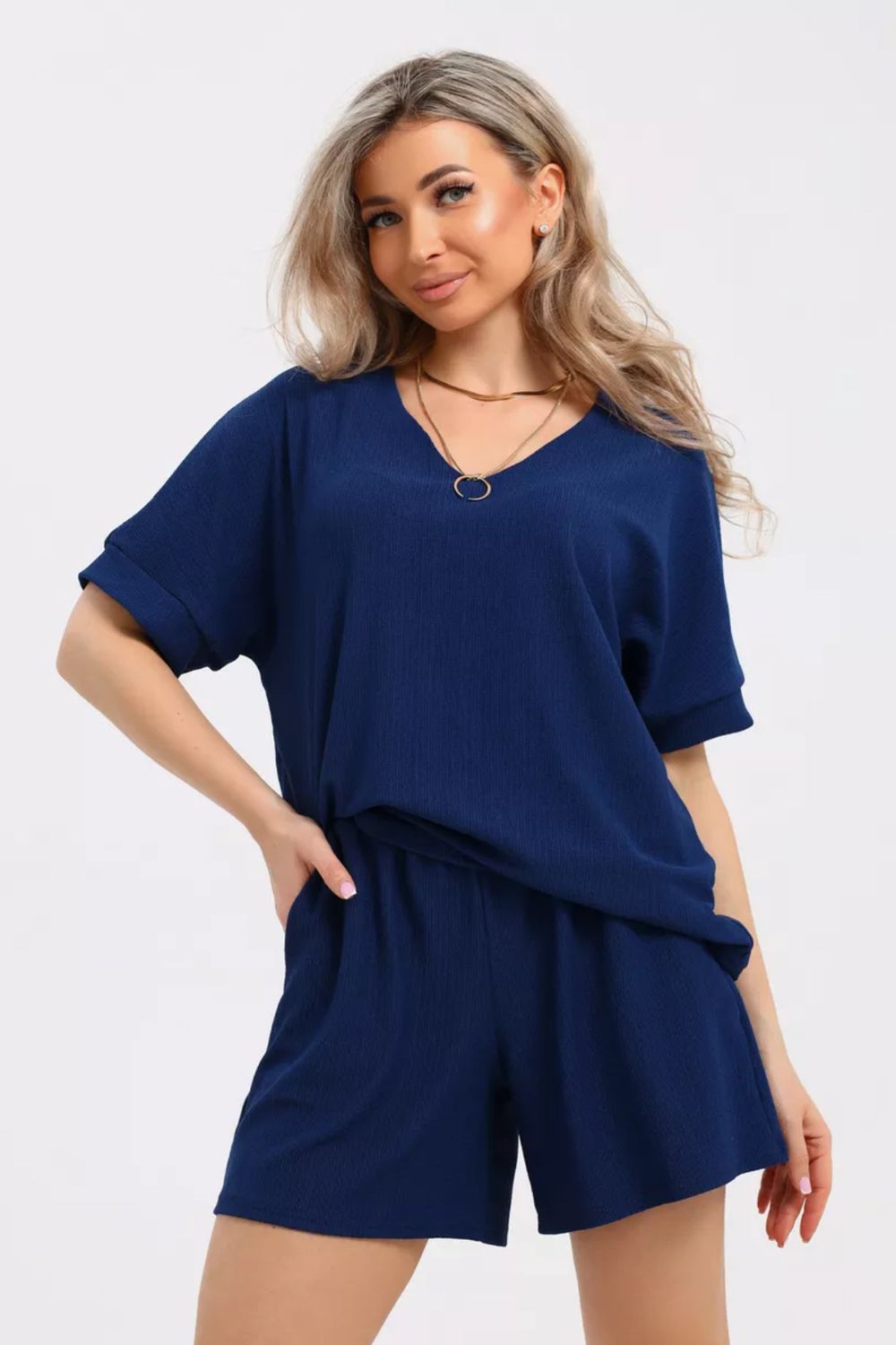 Костюм с шортами КЖ-005 Жатка - темно-синий