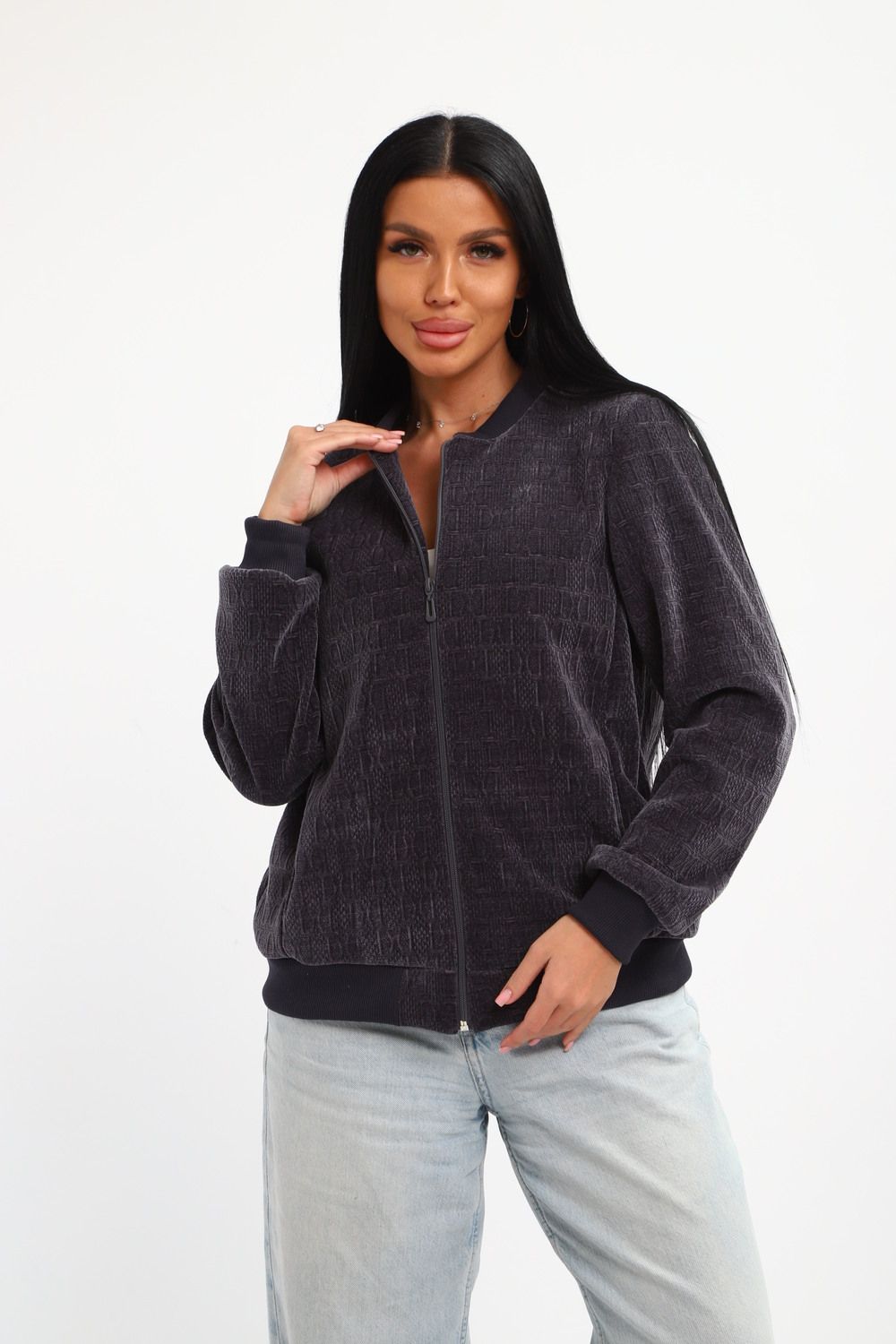 Бомбер на молнии 001 - графит