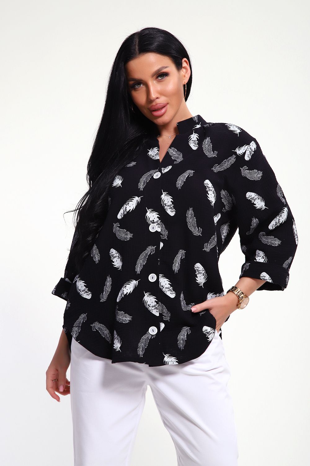 Рубашка 32745 - черный