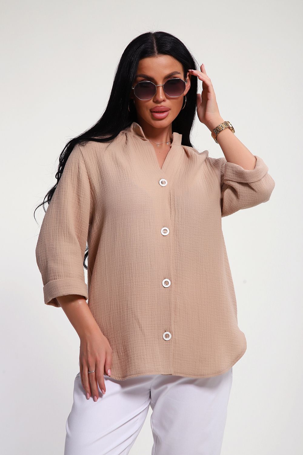 Рубашка 32745 - капучино