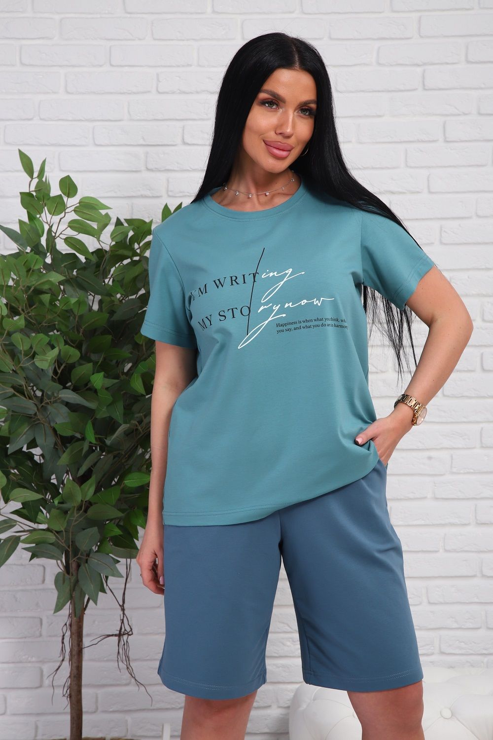 1107 Костюм женский - зеленый