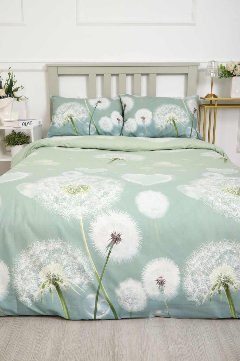 Пододеяльник бязь ГОСТ Одуванчики - серо-зеленый