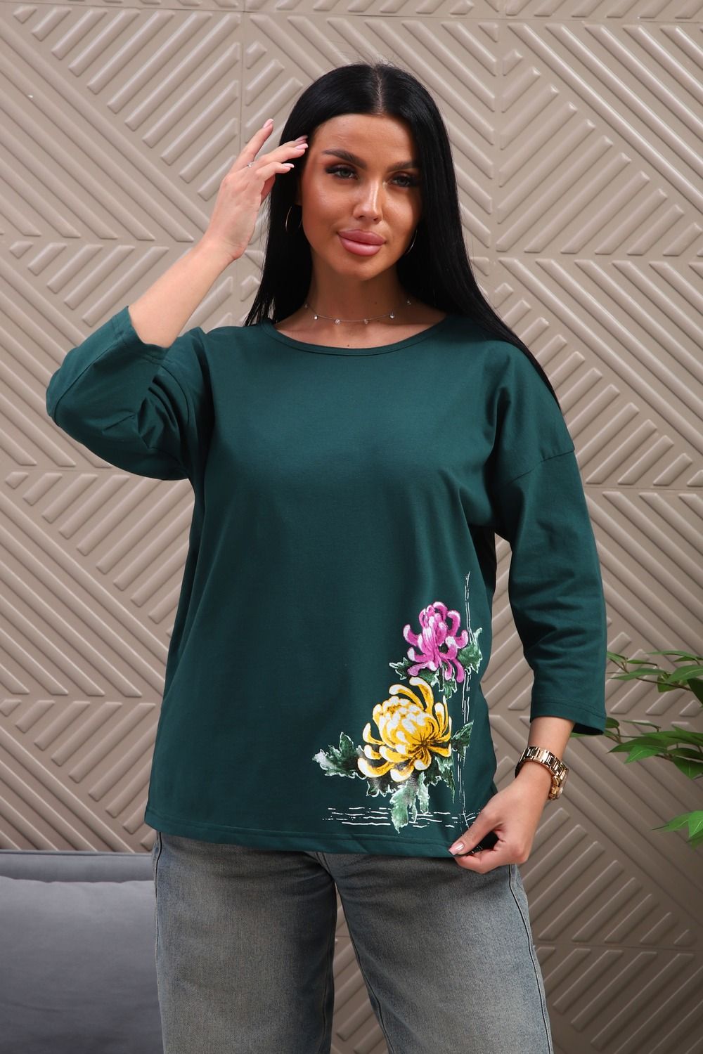 29537 туника женская - изумрудный